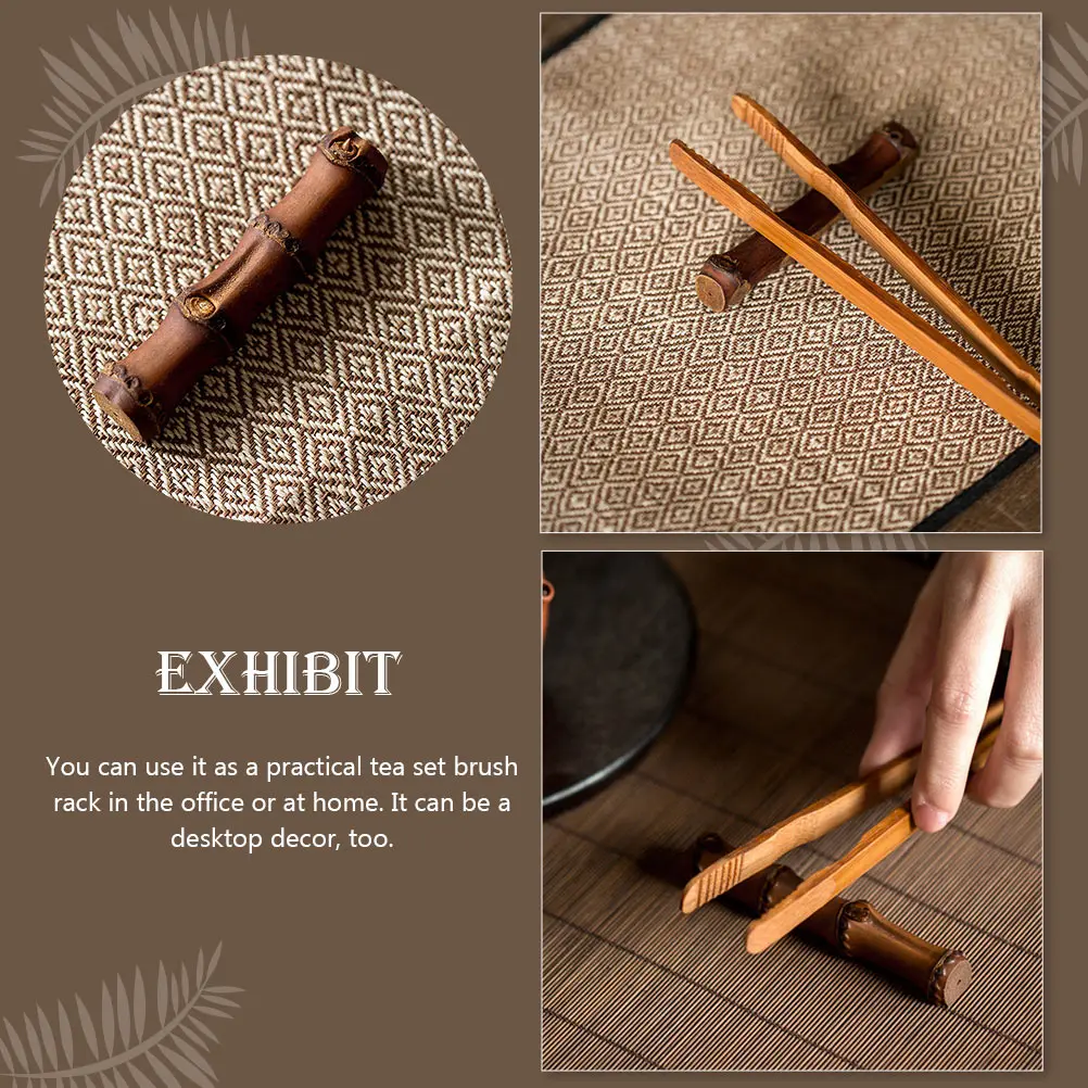

Bamboo Tea Set Accessories Sturdy Brush Pen Holder Retro Desk Decor Calligraphy Writing Stand Storage Gift Idea Kitchen Bar Item