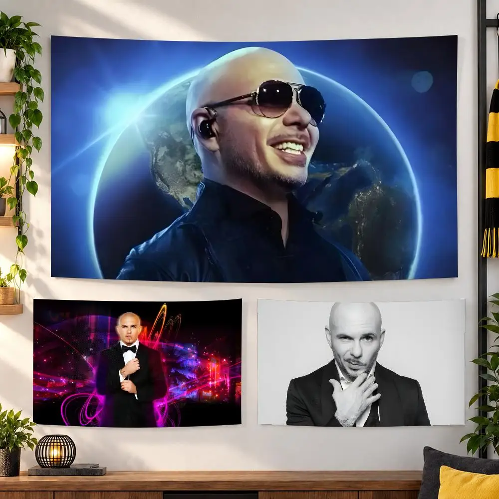Singer P-pitbull Rapper Tapestry Wall Hanging, Suitable For Living Room, Bedroom, Study, Party Home Decor Gift