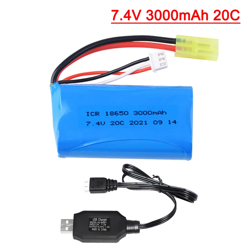 7.4V 3000mAh 20C Li-ion Battery For MJX T40 T40C F39 F49 T39 Syma 822 RC Helicopter Drone Part for BG1518 BG1513 BG1515