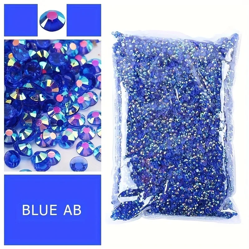 12000 Stück Nail Art Strasssteine, glitzernde Strasssteine, AB-Harz-Strasssteine mit flacher Rückseite – ideales Geschenk für Heimwerker und Bastler