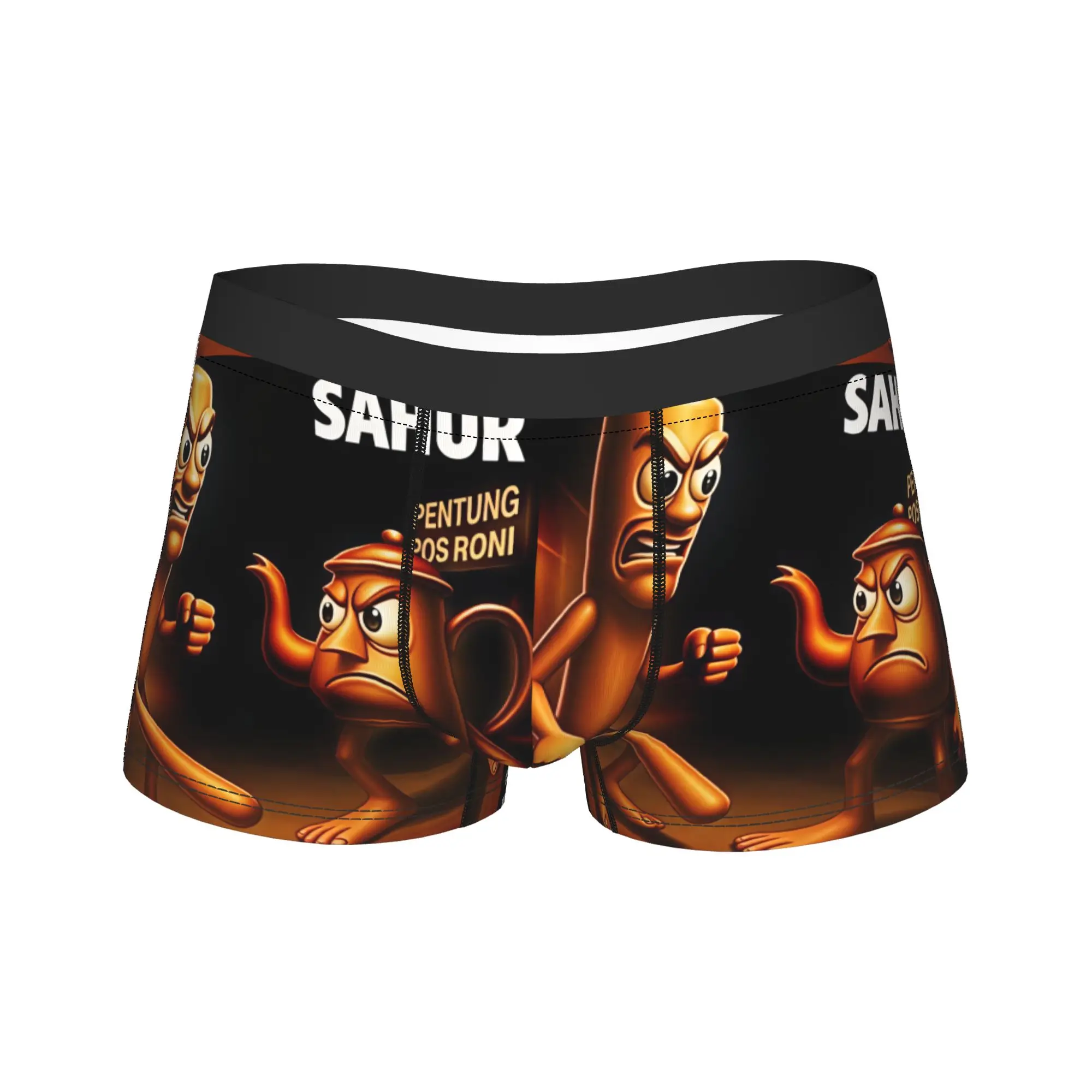 Tung Tung Sahur Angry Teapot Battle Funny Meme Underwear Men Boxer Brief Novelty Boxer Shorts High Quality Large Size Panties
