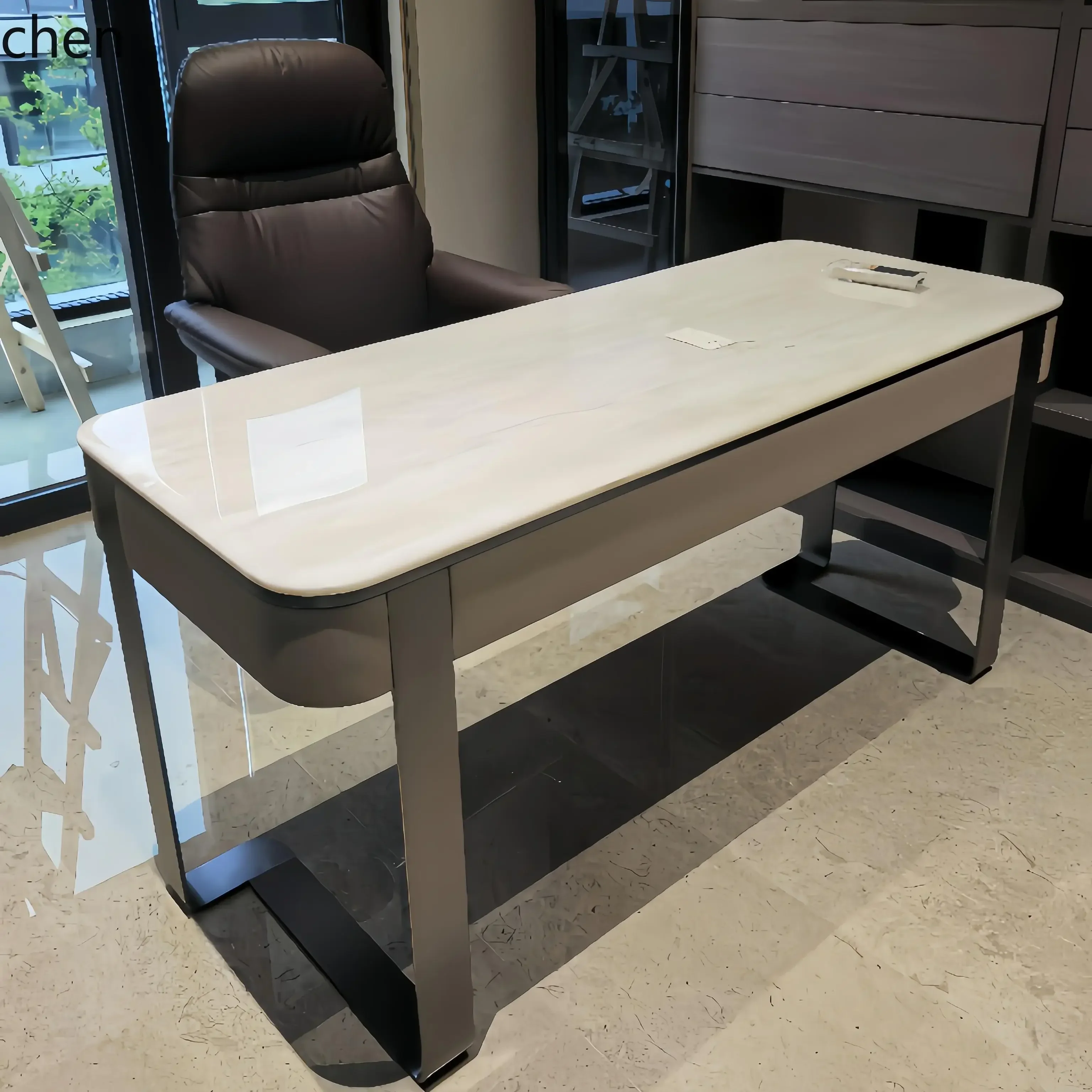 b7- high-end desk minimalist living room computer table household natural marble villa luxury stone