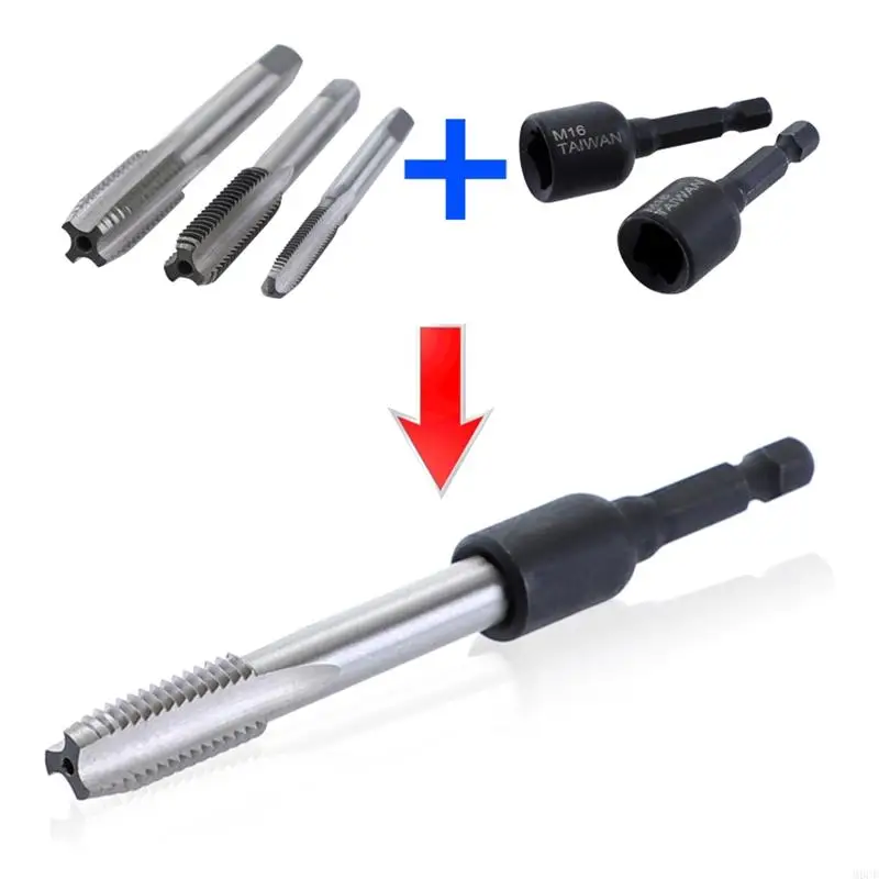 M6CF 8 Pieces M4-M16 Tap Die Socket Adapter Used in Professional Machine Maintenance