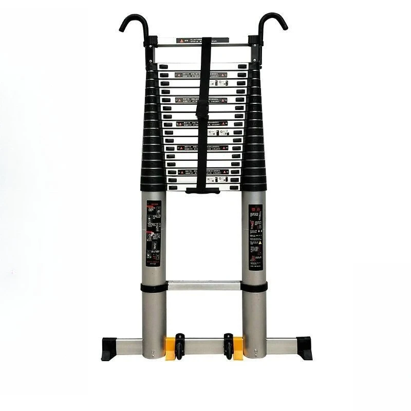 Compact Telescopic Straight Ladder Quick Retraction Design For Loft And Household Use