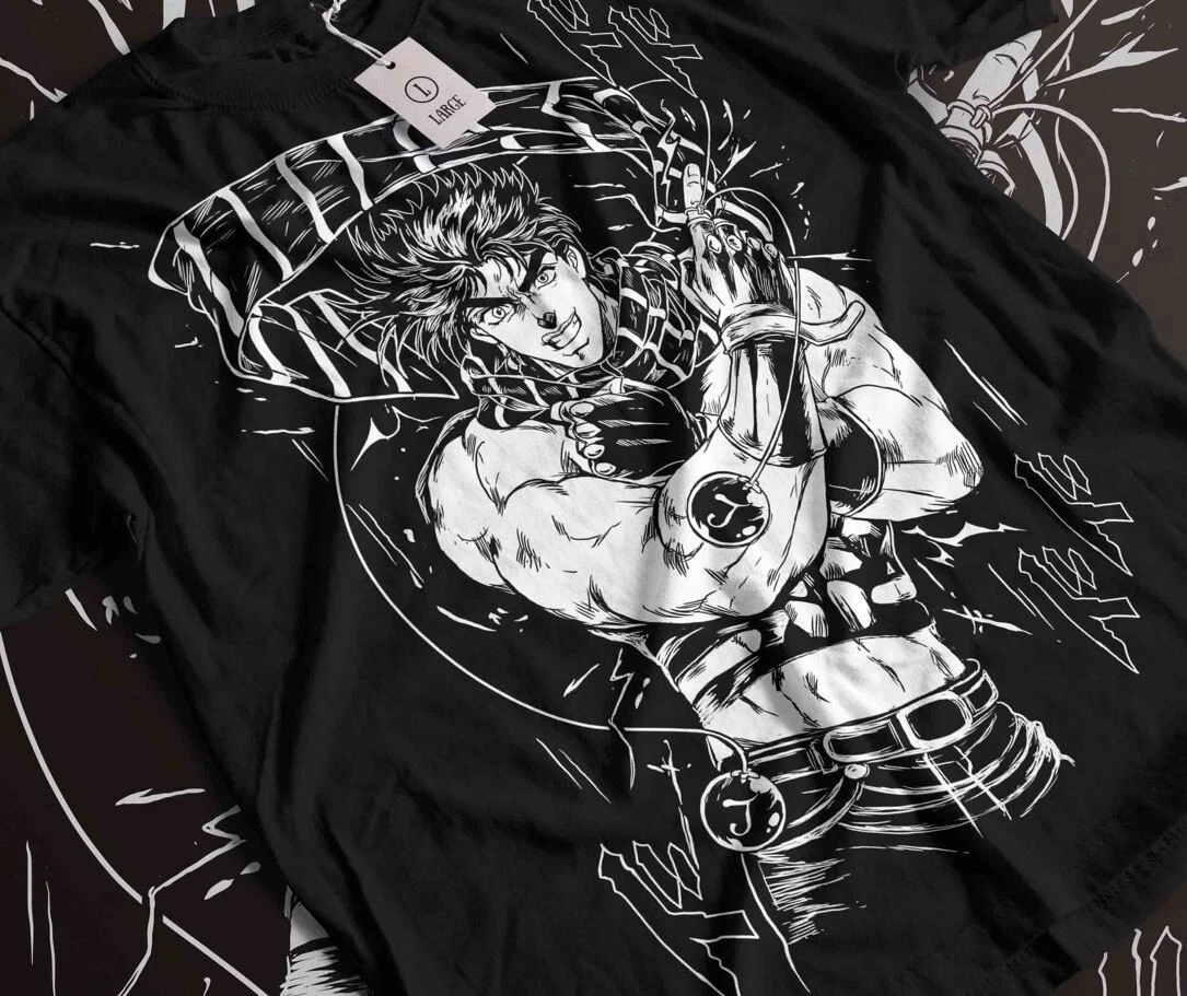 Giorno Giovanna JoJo's Bizarre Adventure Illustration Anime Trendy T-Shirt Cotton Graphic Tee Men Women Summer Streetwear