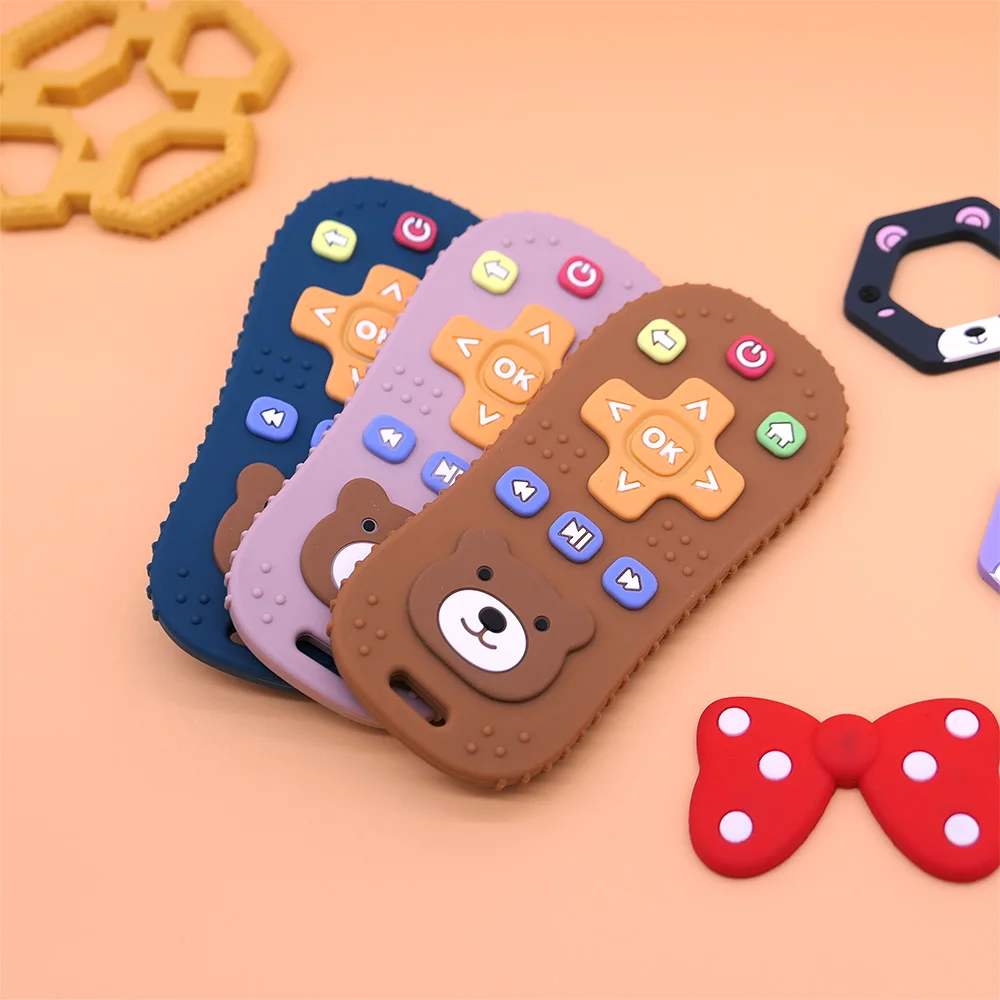 Silicone Teether Remote Control Montessori Education Sensory Enlightenment Toys Boys Girls Holiday Gift