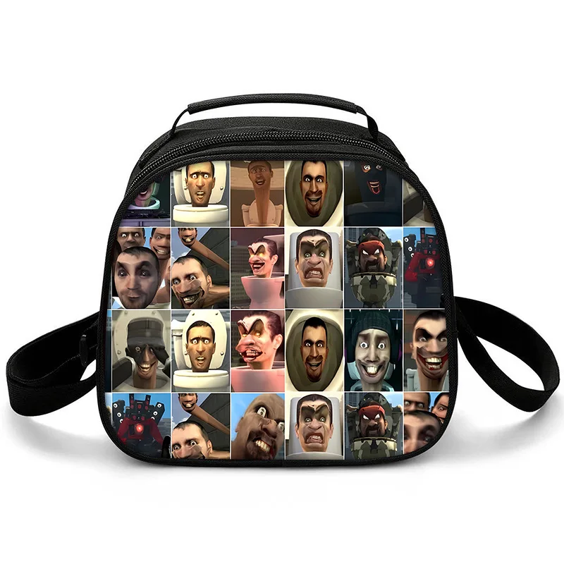 Skibidi Toilet Man Lunch Bag Elementary School Student Picnic Round Ice Bag Game Meal Bag  Beautiful Fashion Accessories