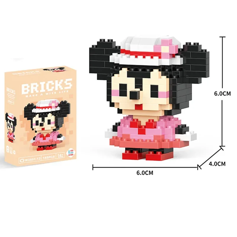 Mickey Mouse Stitch Blocos de Construção para Crianças, Hello Kitty, Modelo Montado Personagem de Desenhos Animados, Bonecas Brinquedos, Presentes