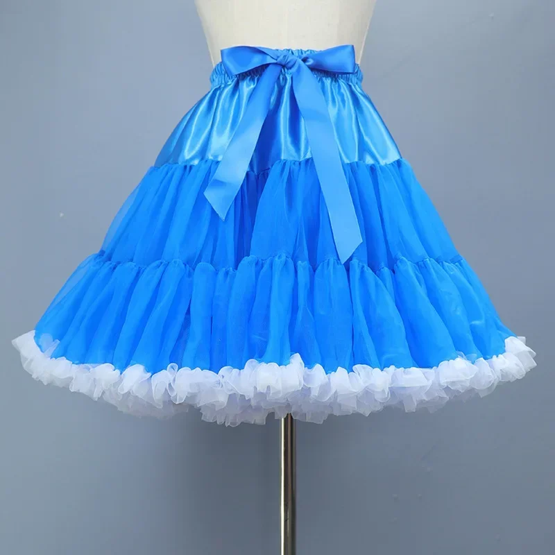 Lolita Rok Cosplay Petticoat Dames Meisjes Tutu Mini Jurk Blauw Rood Zwart Roze Paars Groen Geel Oranje