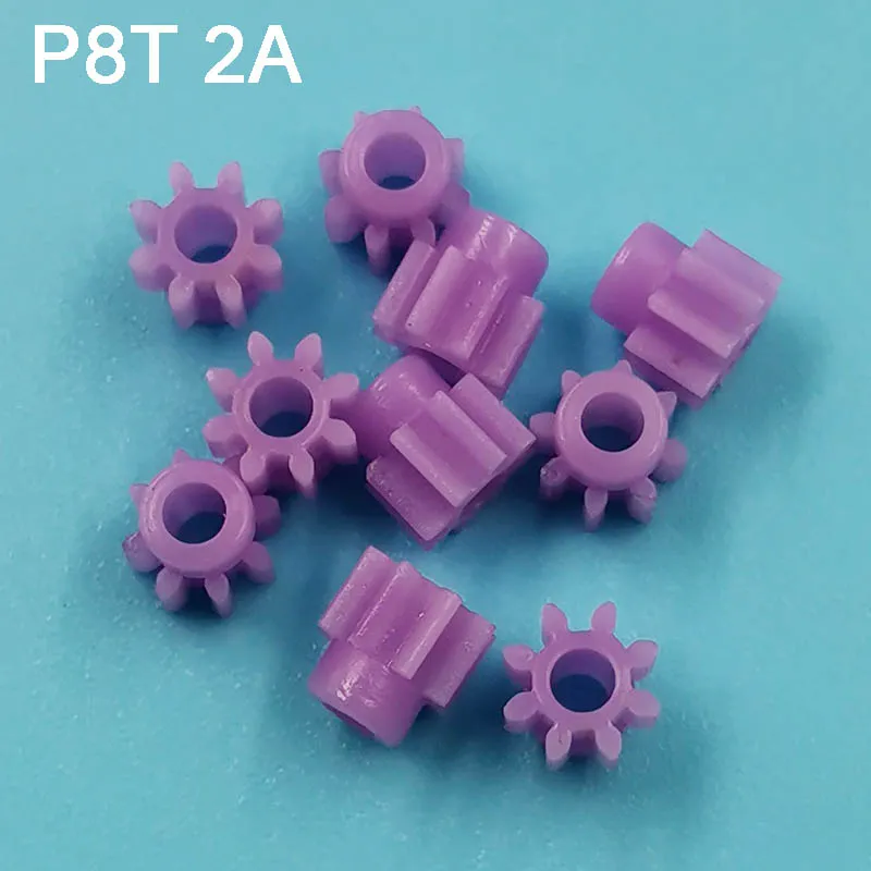 Purple 82A 0.5M Pinion 8 Teeth OD=5mm Plastic Gear DIY Model Motor Parts P8T2A
