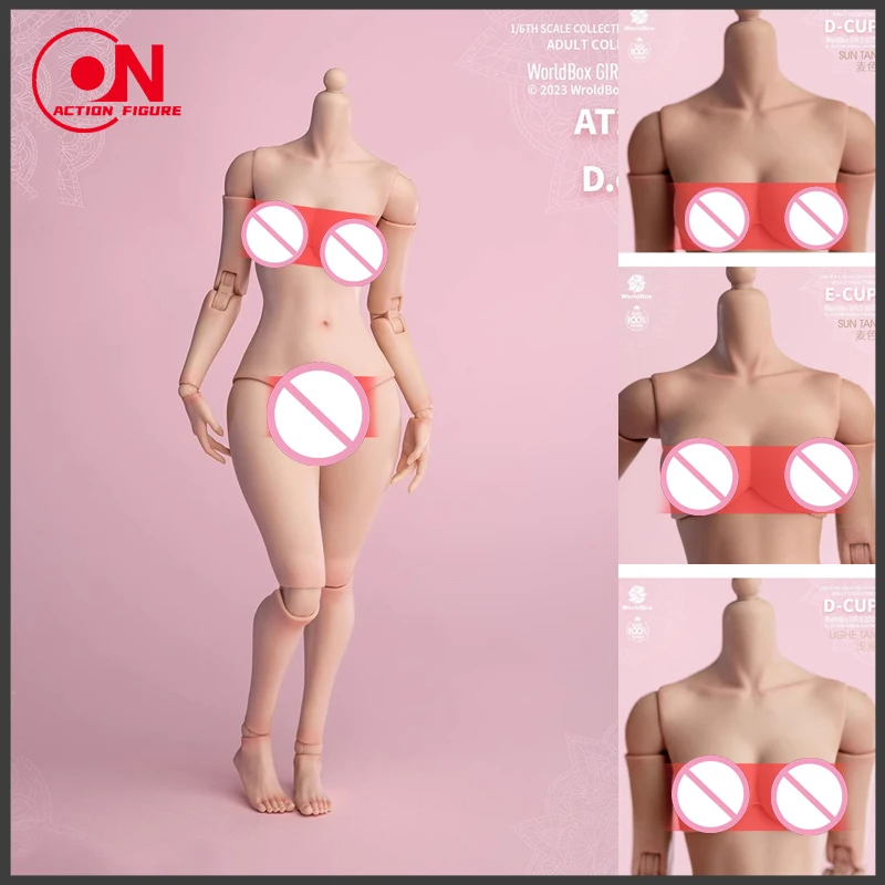 Worldbox 1/6 Female D Cup E Cup Breast Big Bust Replacement Accessories Model Fit AT201 AT202 AT203 Action Figure Body In Stock