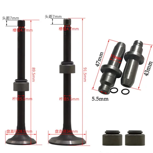 Imagen 1 del producto Válvula de escape de admisión para motor de motocicleta, sello de aceite para LIFAN, ZONGSHEN, LONGXIN, CG250, 250cc, Go Cart, Dirt Bike, ATV, Buggy