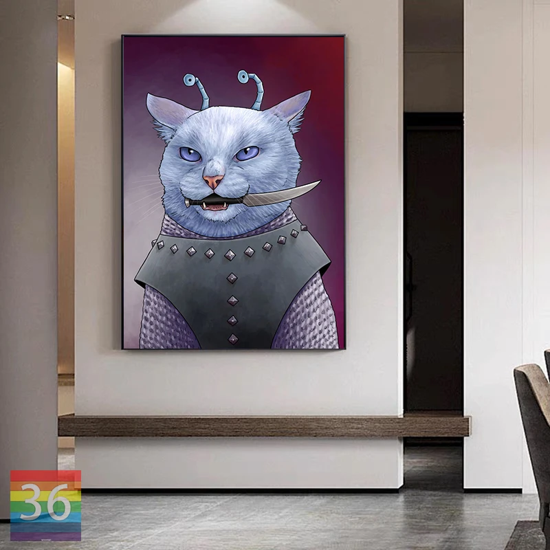 Cat Funny Poster Star Trek Cats Artwork Canvas Printing Poster Morden Aesthetic Wall Art Picture Wall Decor for Home Decoration