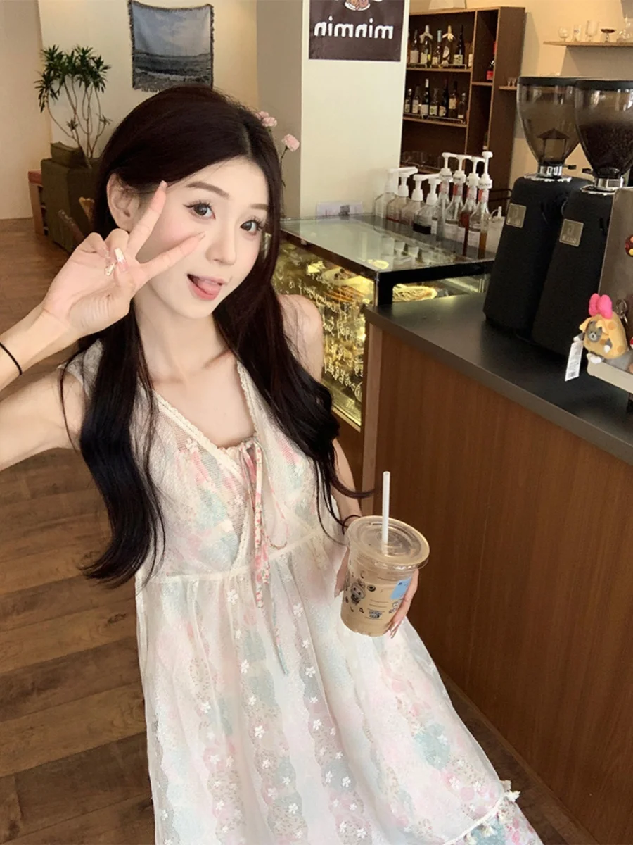 الحلو الأزهار المرقعة باجا Sle قبالة الكتف الدكتور شرابة التستر قطعتين مجموعة المرأة الصيف تنورة طويلة فستان كاجوال #5