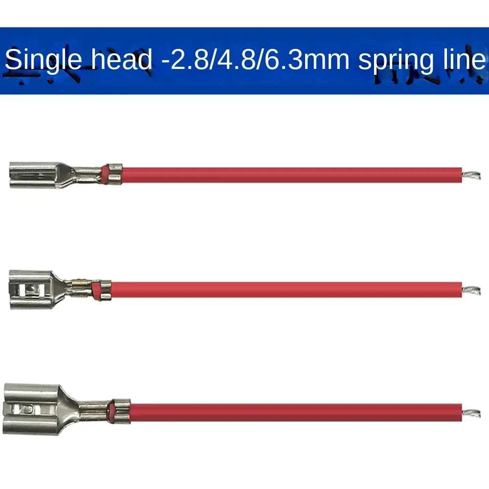 10pcs/Lot Single-ended double-ended 2.8MM/4.8MM/6.3MM spring belt cable Cable Cord end terminal with sheath spring cable