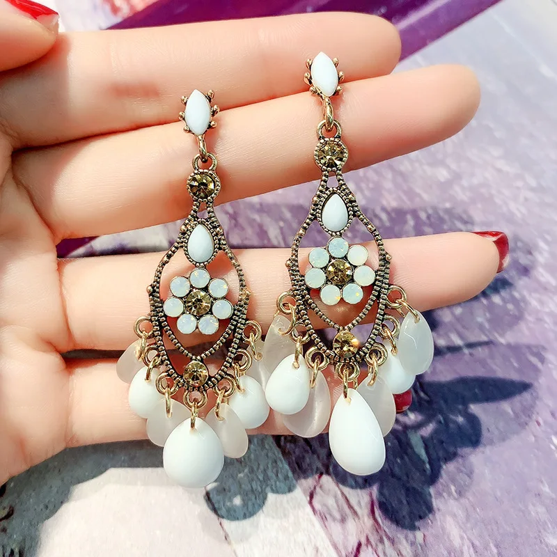 Vintage Barock-Ohrringe - Strass Künstliche Kristall-Quasten-Ohrringe Neuerscheinung Eleganter Hochwertiger Schmuck für Damen