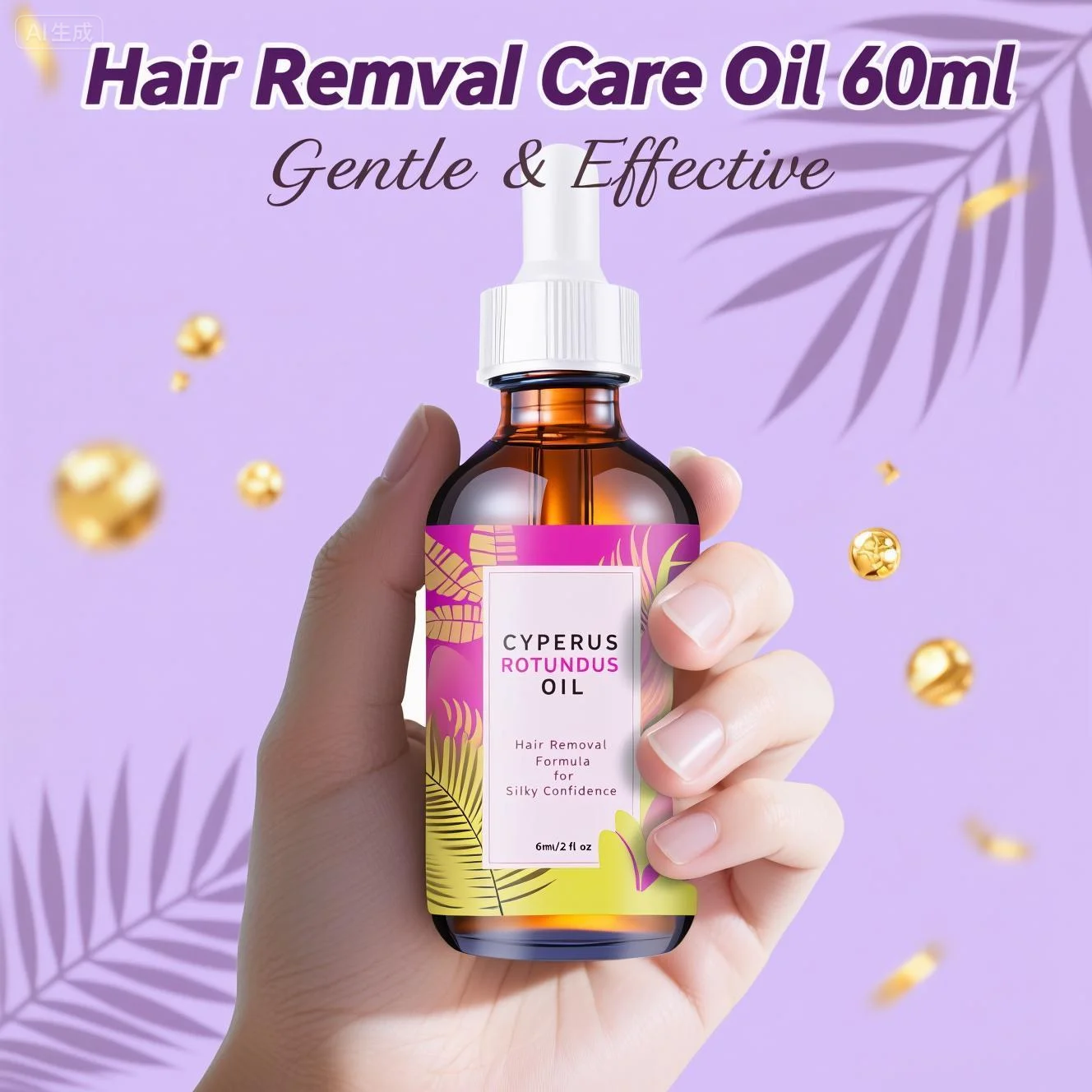 Aceite Natural para Minimizar el Frizz y Suavizar la Piel 60ml - Fórmula de Jojoba y Almendras para un Control Suave del Crecimiento del Cabello y una Sensación de Piel Suave.