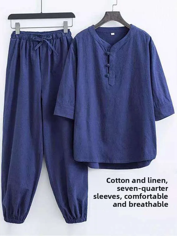 

Хлопково-льняной комплект одежды для буддийской медитации (Дзен) для мужчин и женщин, подходит для поклонения Будде и Дзен-медитаций, с длинными рукавами.