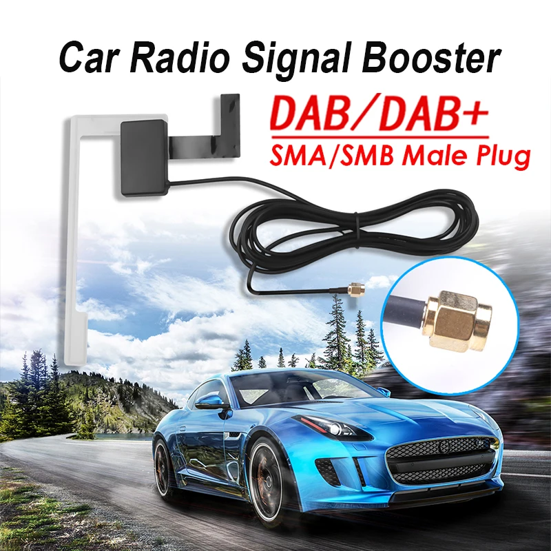 SMA/SMB Plug DAB/DAB+ Enhance Devices Car Radio Aerial Antenna Windshield Mounting Signal Booster For Pioneer Kenwood JVC Sony