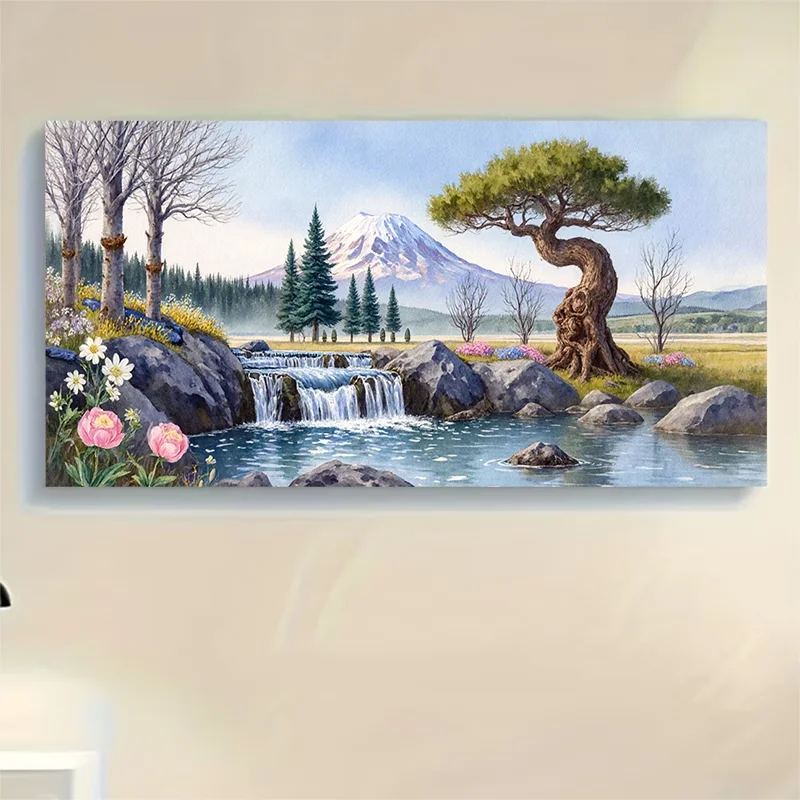 DIY Diamond Painting Kit Stream Tree Natural Landscape Diamond Cross Stitch Embroidery Mosaic Painting Home Decor