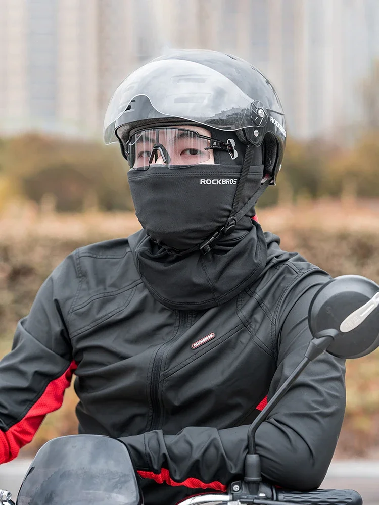Kominiarka ROCKBROS pełna twarz maska kolarska na twarz mężczyzn kobiet oddychająca wiatroszczelna ocieplacz na szyję do motocykli wbudowanych filtrów — zdjęcie 2