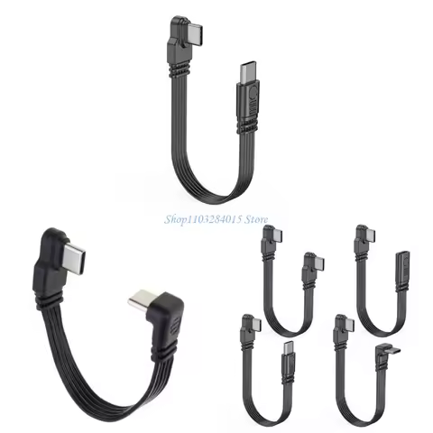 R6FF Elbow/Straight Head Type C Data Cable 45W Fast Charging Cord Wire Support 4K Video &amp; 480Mbps Data Transfer for Phones