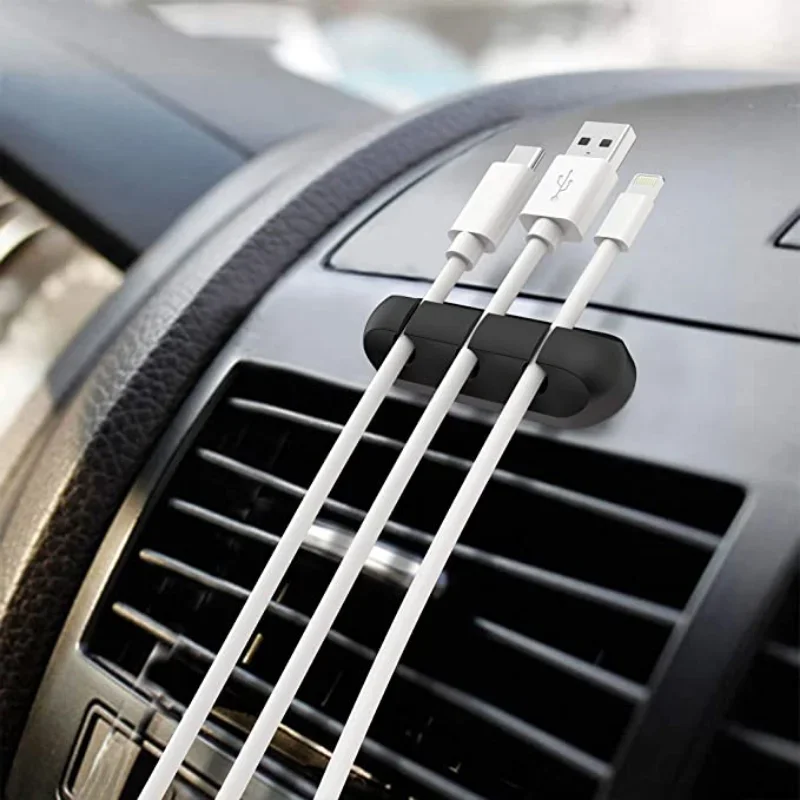 Poroso Cable Organizer Borracha USB Data Cable Winder Management Cord Clips Desktop Cable Holder para Mouse Teclado Headphone Wire