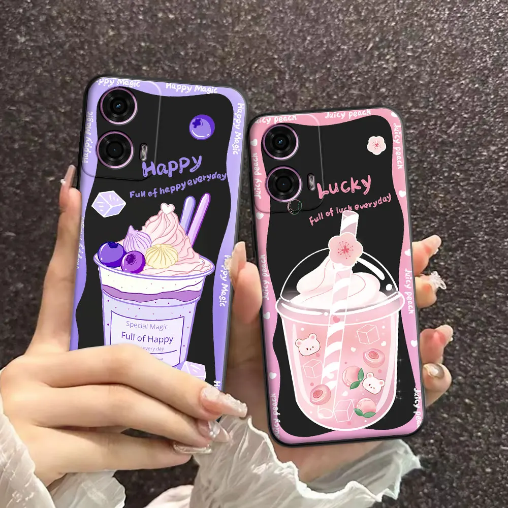 Para Motorola Moto G24 Power funda de dibujos animados de silicona suave TPU patrón de helado funda de teléfono para Moto G24 Power nueva funda trasera Fundas