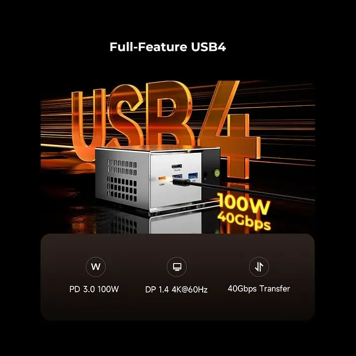 GMKtec M8 Ryzen 5 Pro 6650H Mini PC Windows 11 Pro LPDDR5 6400 MT/s PCIe3.0 M.2 2280 SSD WIFI6 BT5.2 8K HD Mini PC Gamer Computer