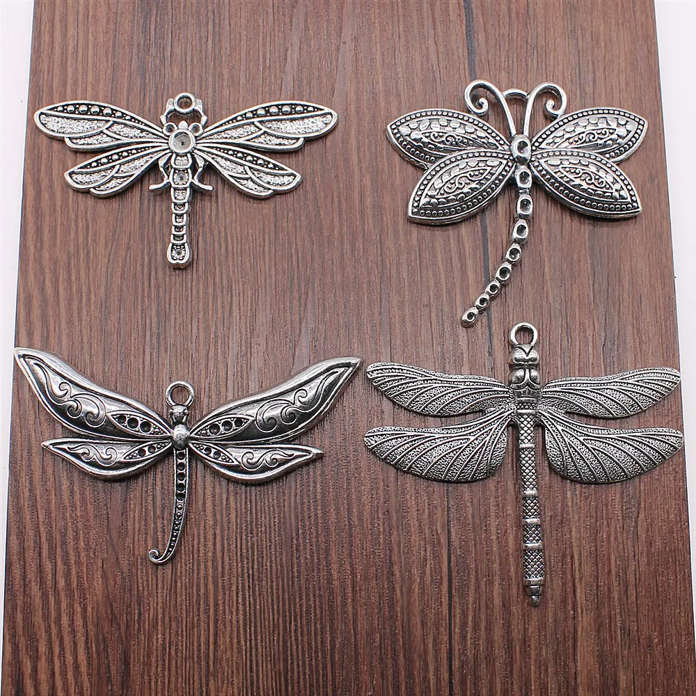 1 sztuk Charms ważka DIY biżuteria ustalenia dla akcesoria do wyrobu biżuterii antyczne srebro kolor Big Dragonfly Charms