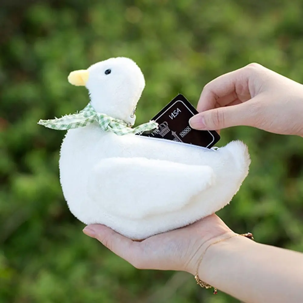 

Cute Animal Plush Duck Coin Purse Zipper Large Capacity Animal Handbag Ins Style Cartoon Cartoon Wrist Bag Shopping
