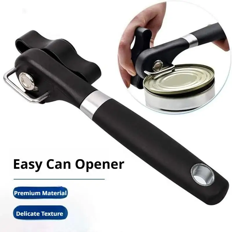 Safe Cut Can Opener Smooth Edge Can Opener Handheld Food Grade Stainless Steel Cutting Manual Can Opener For Kitchen Restaurant