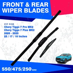 For Chery Tiggo 7 Pro Plus MK2 2020 2021 2022 2023 Front Rear Windshield Wiper Blade Set Windscreen Window Brushes Accessories