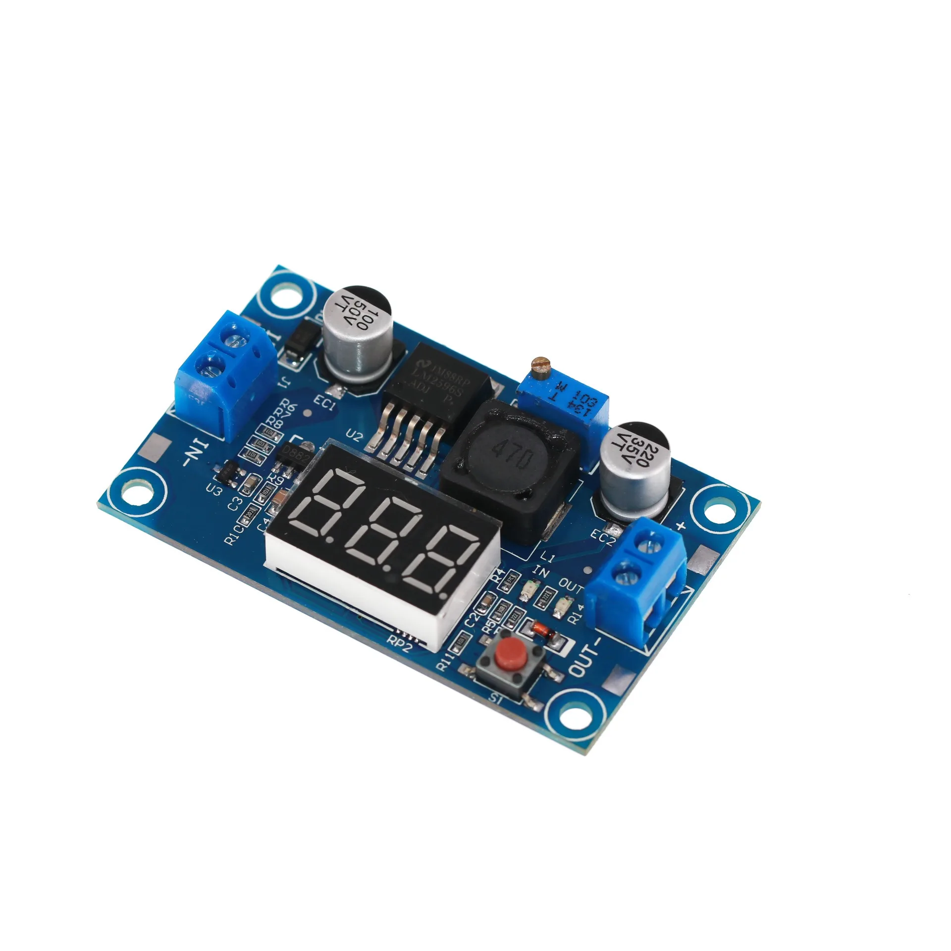 LM2596 Buck Converter w/LED Display, 4-40V to 1.25-37V Adjustable, 3.3V/5V for LED/Auto DIY