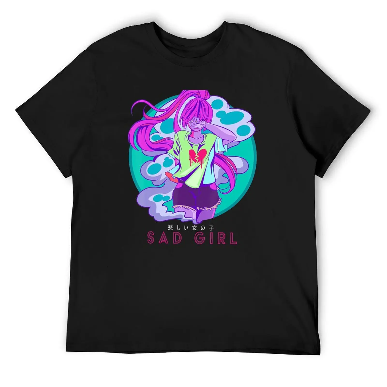 

Aesthetic Sad Anime Girl Manga Japan Otaku Introvert Anime T-Shirt vintage oversize t-shirts man anime stuff Men's t shirts