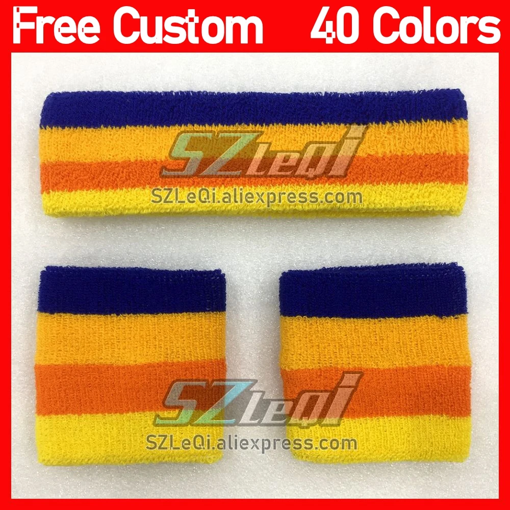 Mens Sports Headband Sweatband Stretch Elastic Outdoor Sport Sweat Headband Wristband Women Gym Running Tennis Headwrap 3PCS/set