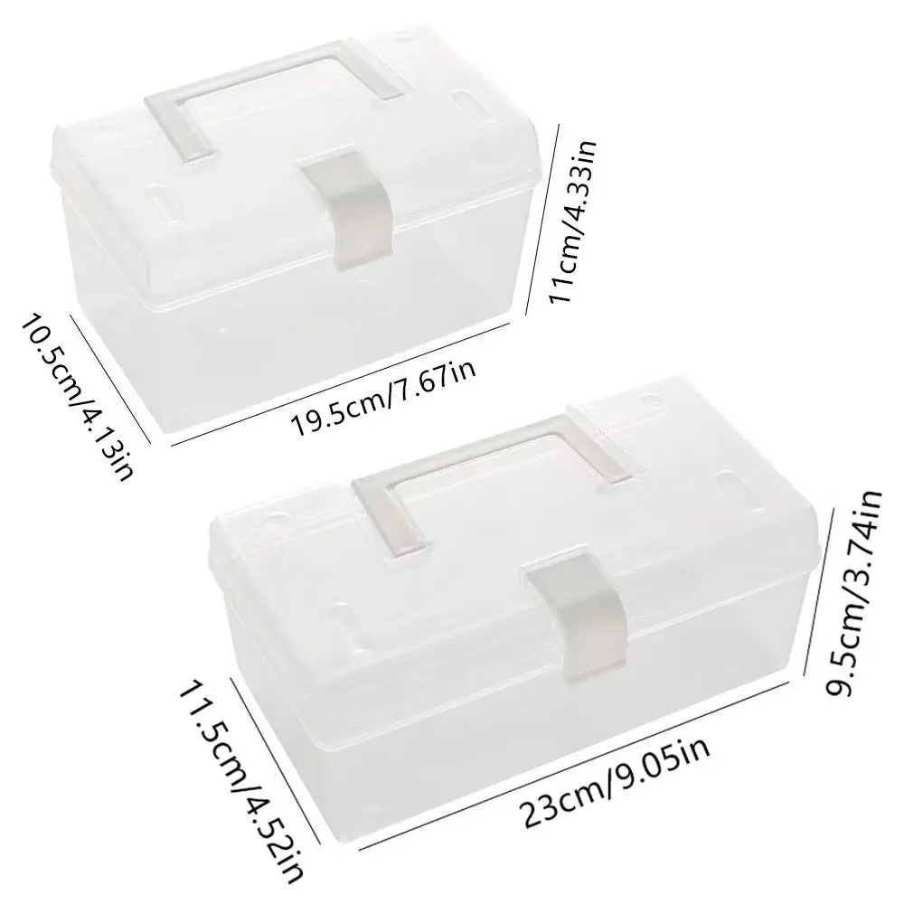 1Pcs Transparent Plastic Storage Box Sundries Stationery Mask Large-Capacity Miscellaneous Container Box Household