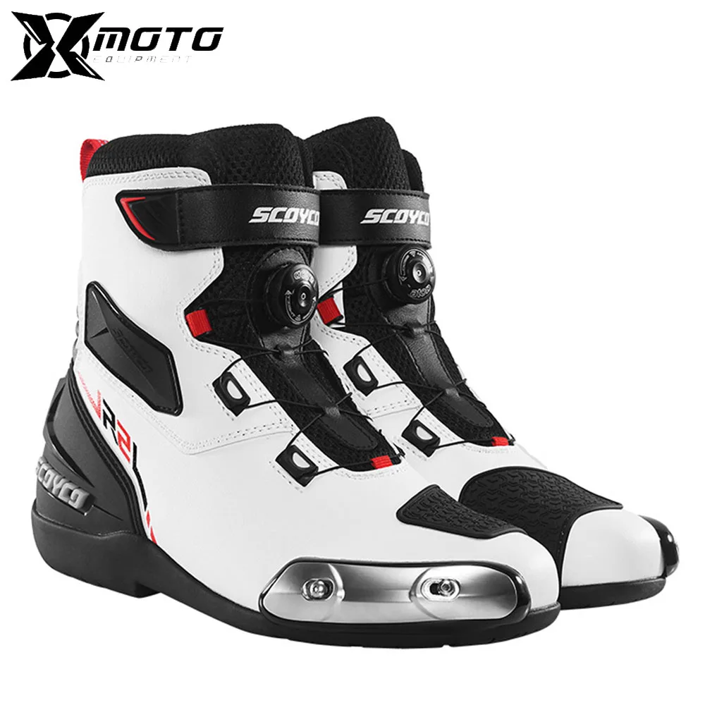 Wear-resisting Motocross Boots Anti Fall Motorcycle Boots Knight Road Racing Shoes Men's Four Season Motorbike Boots