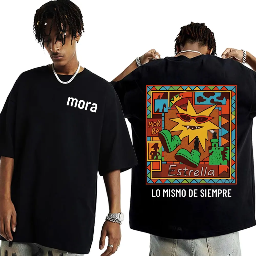 Mora Rpper تي شيرت Forever 2025 Merch تي شيرت رجالي، تي شيرت كلاسيكي كبير الحجم، تي شيرت هيب هوب بأكمام قصيرة ملابس الشارع #1