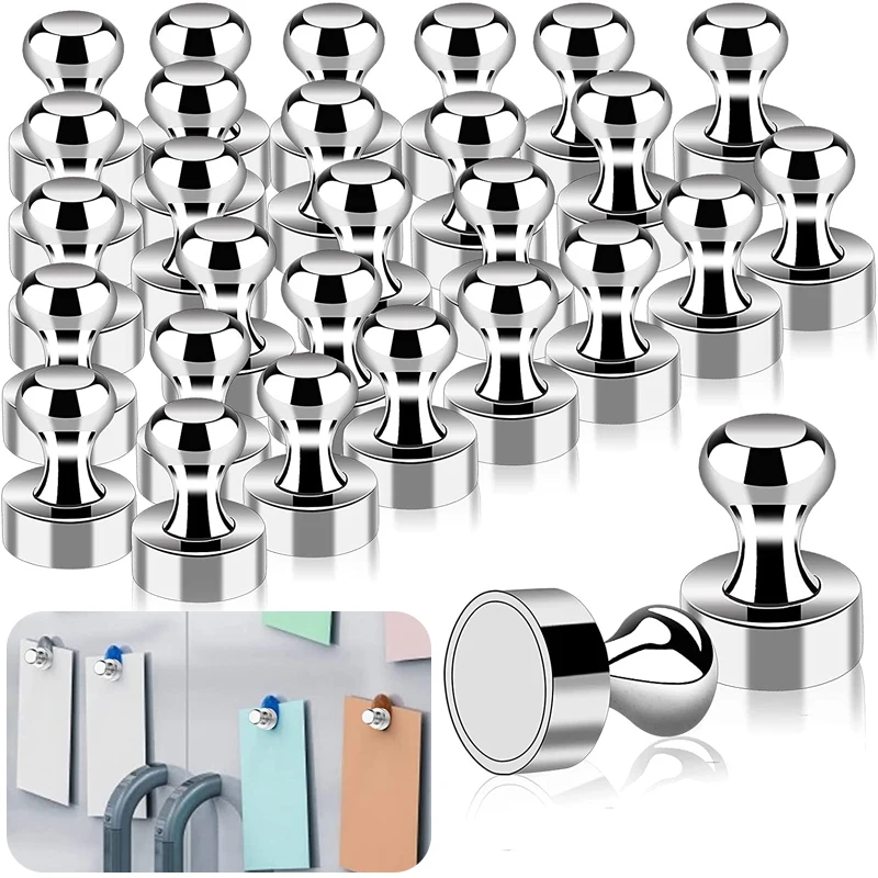 12/24/48Pcs Super Strong Magnetic Push Pins Neodymium Magnet Refrigerator Kitchen Whiteboard Durable Magnetic Thumb Tacks Sucker