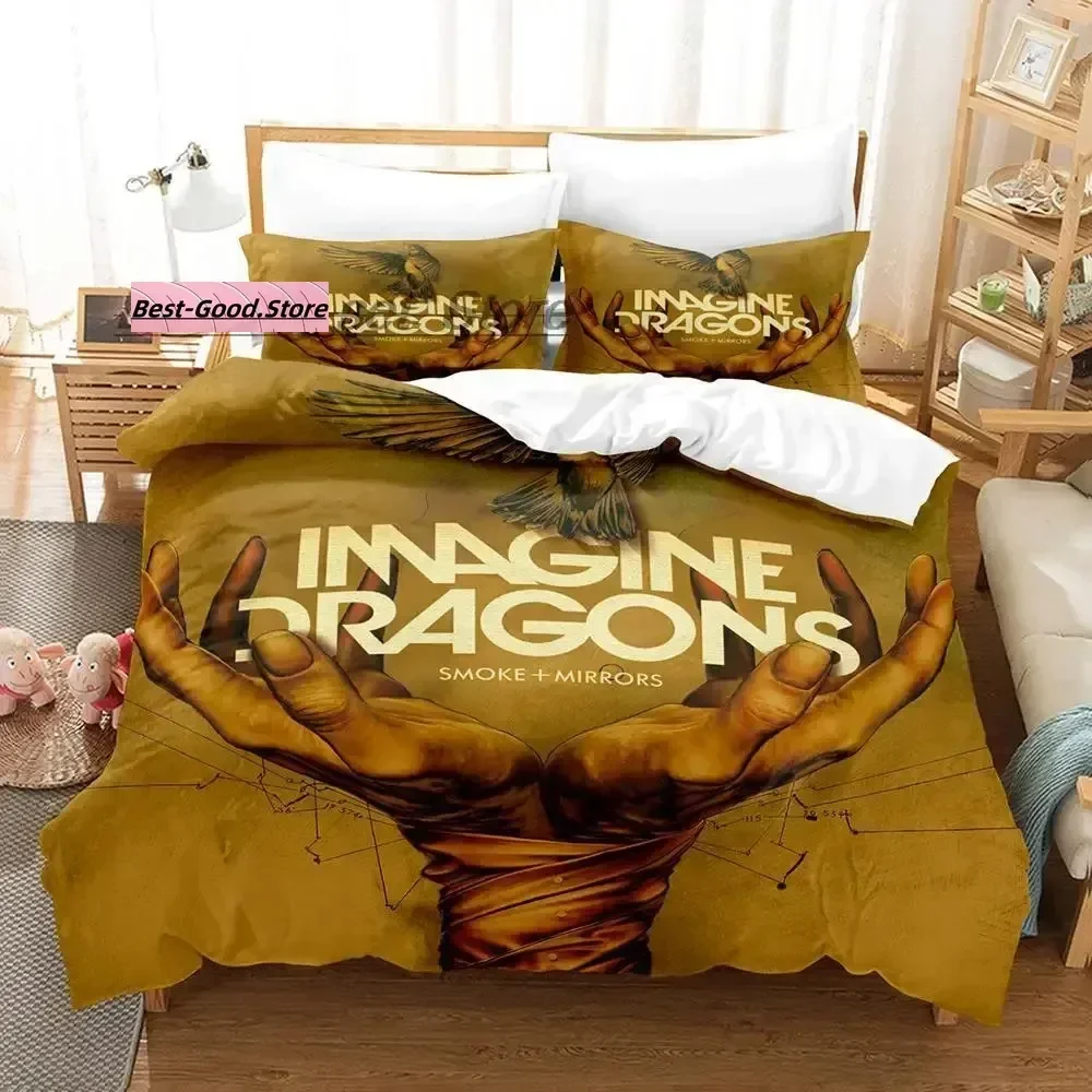 Imagine Dragons 3D Anime Bed Sheet Set Printed Duvet Cover Pillowcase Bedding Set Linen Sheet Quilt Cover Full Queen King Size