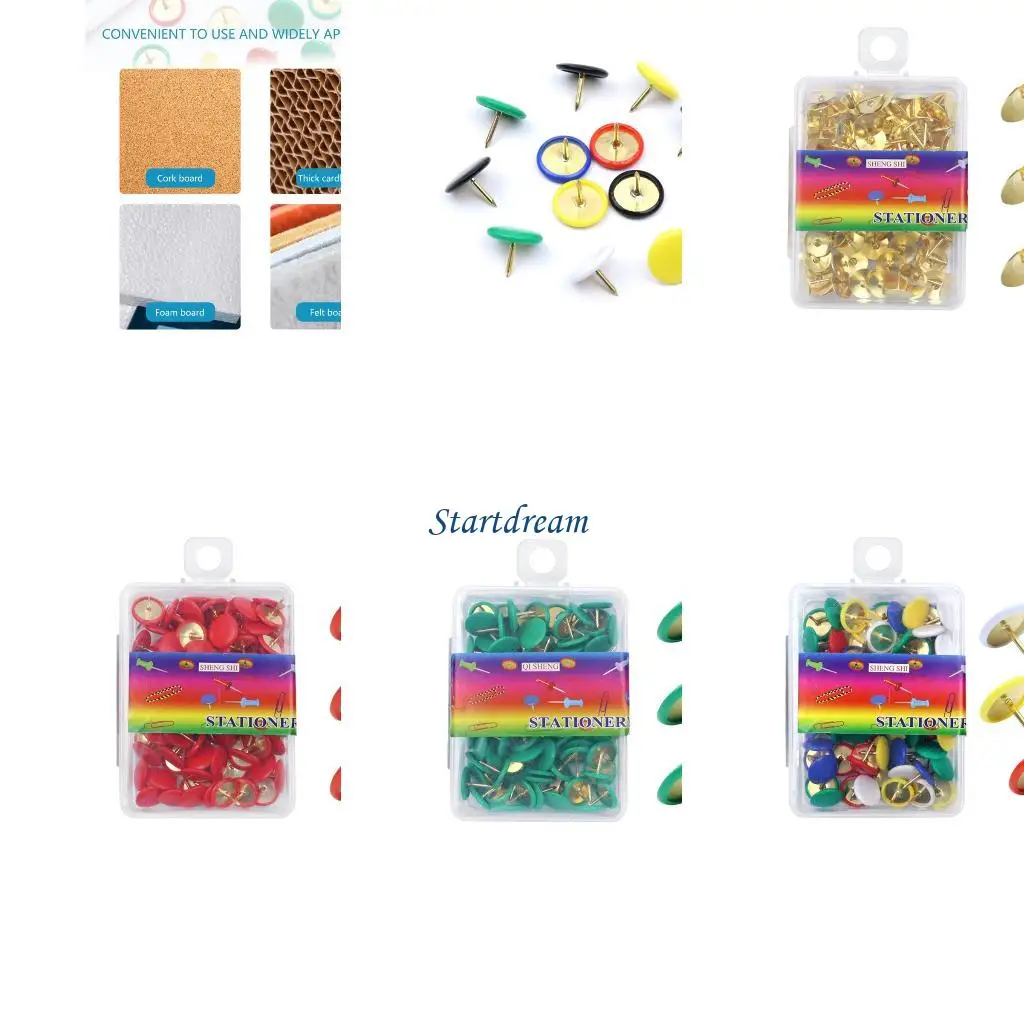 200pcs redondear cabeza plana metal metal níquel chapado en tablero boletín boletín para tablero aviso