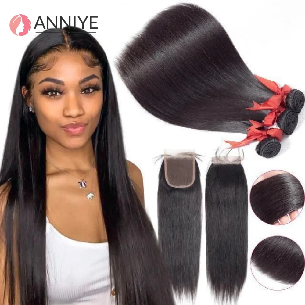 

Straight Bundles Human Hair Brazilian Virgin Hair Bone Straight Extensions Unprocessed Human Hair For Women Wholesale ANNIYE