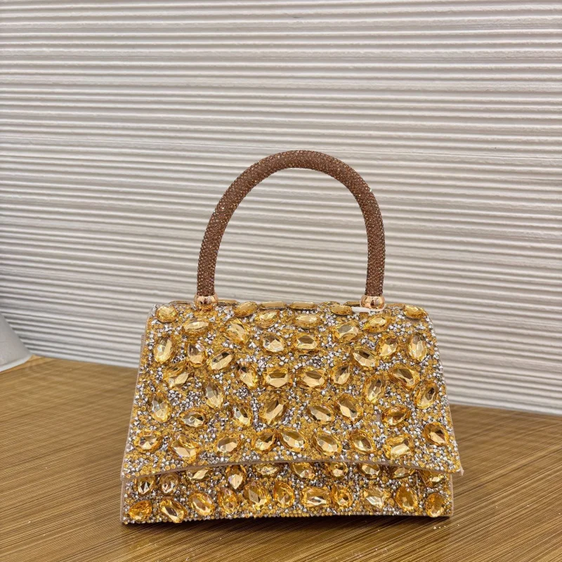 

New banquet handbag for women, crossbody bag, single shoulder bag, high-end small bag, fully adorned with sparkling diamonds