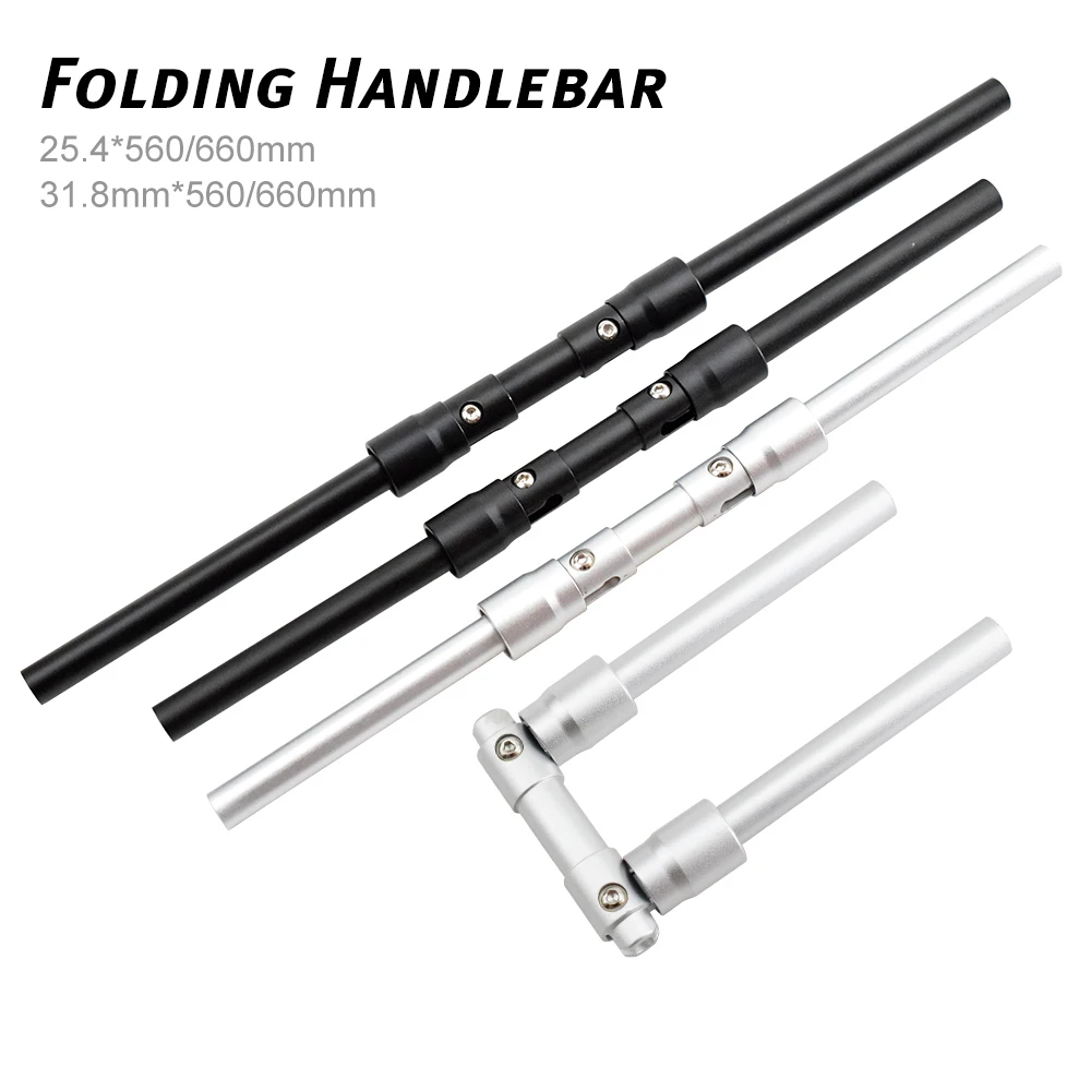 Aluminium Alloy Mountain Bicycle Handle Bar Foldable Kick Stunt Scooter 90 Degree Bike Folding Handlebar 25.4/31.8*560/660mm