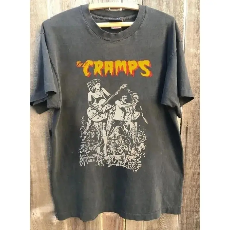 Rock-Punk-Streetwear The Cramps Band Bad Music for Bad People Anthrazitfarbenes T-Shirt Locker und atmungsaktiv Bedrucktes T-Shirt Unisex – Detail 2