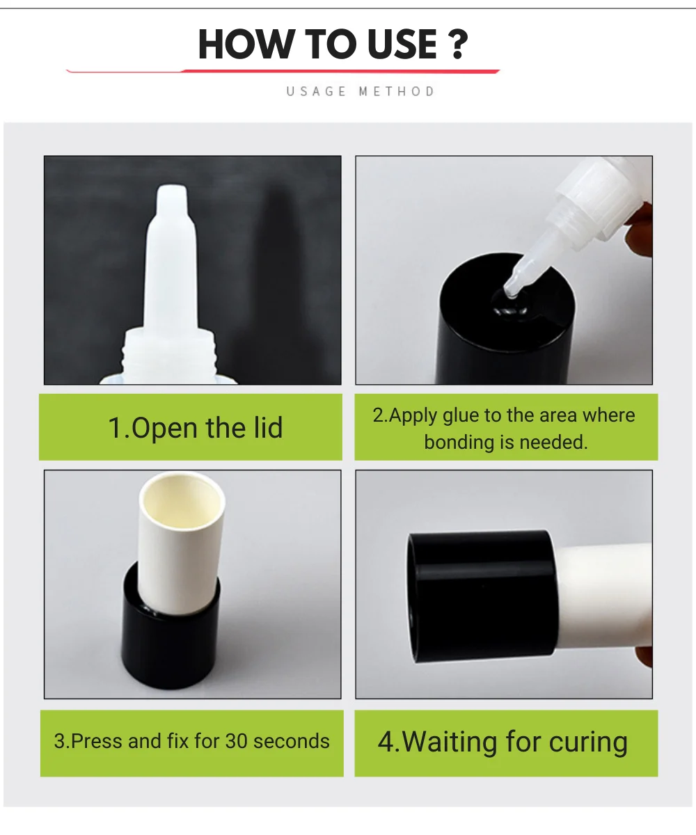 10/20/50 Stück Stationery Shop 502 Instant Strong Adhesive Super Liquid Universal Shoe Repair Cyanacrylat-Kleber 1ML/PC – Detail 7