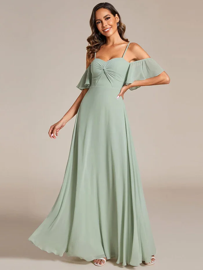 Ever Pretty sweetheart neckline spaghetti strap A-line chiffon bridesmaid dress