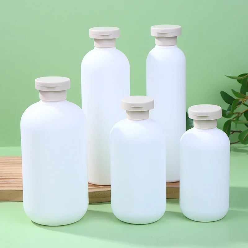 Kunststoff-Reise-Shampoo-Quetschflaschen, nachfüllbare weiße Behälter für Lotion, Creme, Klappdeckel, Duschgel, Schaumpumpenflaschen