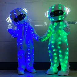 Nightclub DJ mascot Light-up robot costume Stage spacesuit doll Cosplay light-up set Adult LED set RGB party light-up suit